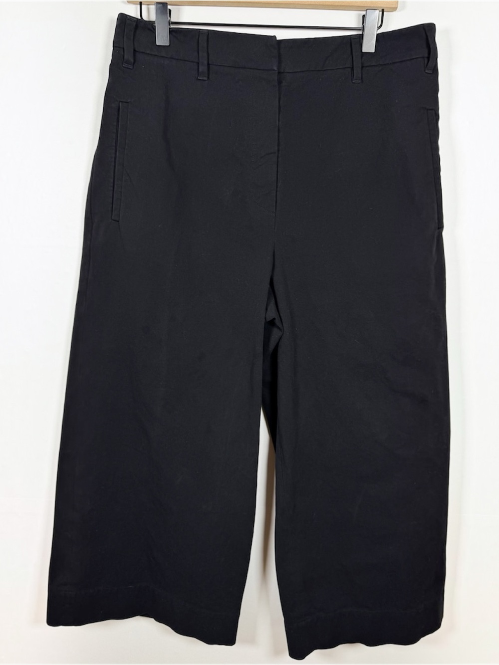 BRUNO CUCINELLI Ultra Wide Leg High Rise Cropped Cotton Twill Pants Sz US8